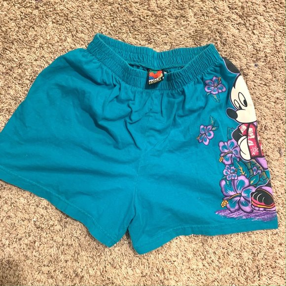 1980s Mickey Mouse Disney Teal Jerry leigh Cotton Elastic Shots - Picture 2 of 6